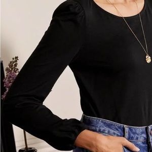 Boden Supersoft Long Sleeve Tee Black Size 4